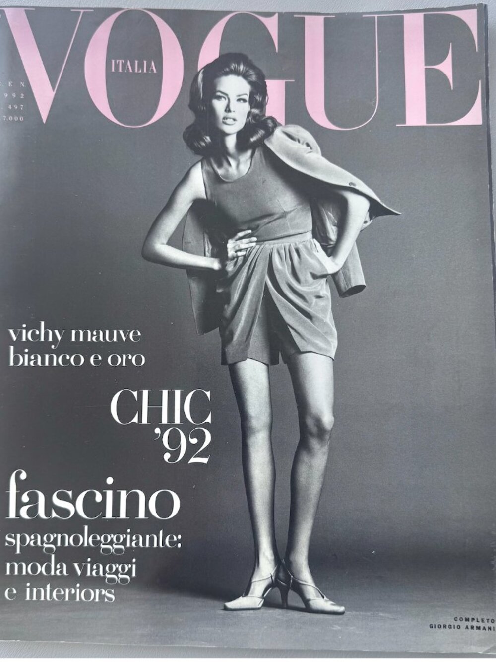 VOGUE Italia 497 January 1992 Helena Nadja Ghauri Niki Tasha Peggy Meghan Nadege
